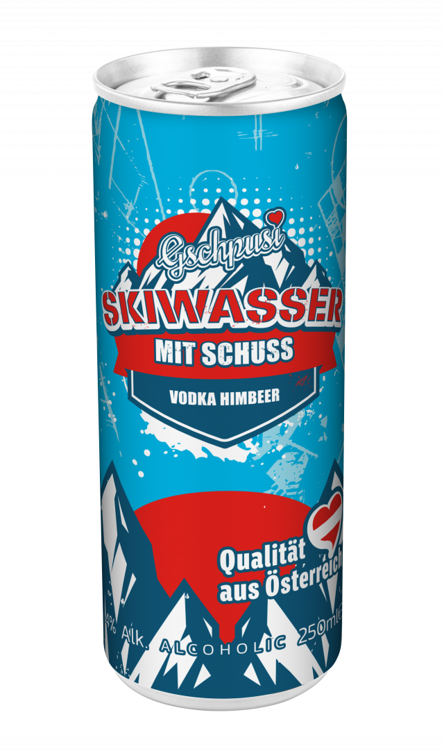 Skiwasser mit Schuss - 12 Dosen à 250ml 4% Vol.