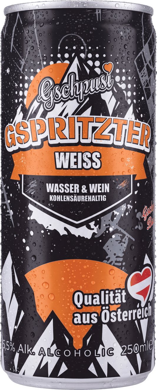 Gschpusi Gspritzter Weiß – 250 ml Dose, Wasser & Wein, 5,5 % vol
