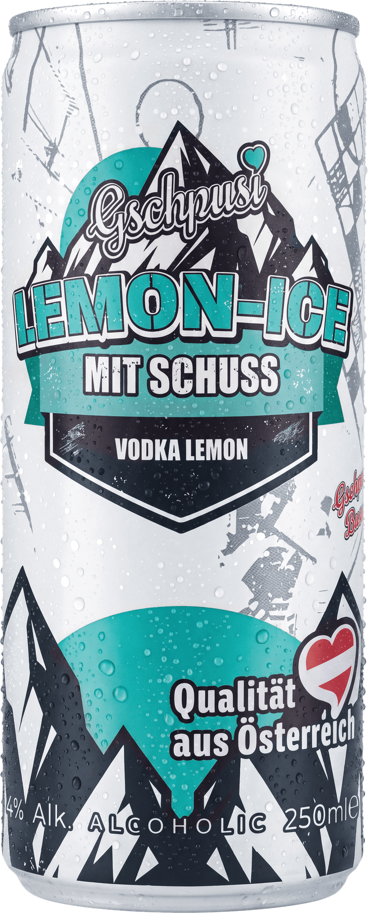 Gschpusi Lemon-Ice mit Schuss – 250 ml Dose, Vodka Lemon, 4 % vol