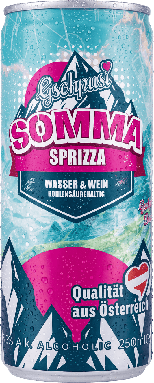 Gschpusi Somma Sprizza – 250 ml Dose, Wasser & Wein, 3,5 % vol